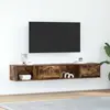 vidaXL Meubles TV 2 pcs chêne fumé 80x31x25,5 cm bois d'ingénierie