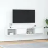 vidaXL Meubles TV 2 pcs blanc 80x31x25,5 cm bois d'ingénierie