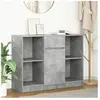 Vidaxl buffet avec tiroir gris béton 101x35x76 cm bois d'ingénierie