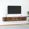 vidaXL Meubles TV 2 pcs chêne fumé 80x31x25,5 cm bois d'ingénierie