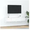 vidaXL Meubles TV 2 pcs blanc 60x31x25,5 cm bois d'ingénierie