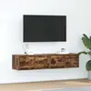 vidaXL Meubles TV 2 pcs chêne fumé 60x31x25,5 cm bois d'ingénierie