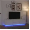 vidaXL Meuble TV avec lumières LED blanc 193,5x41x50 cm