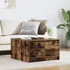 vidaXL Table basse avec tiroirs chêne fumé 70,5x70x40 cm
