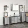 vidaXL Ensemble de mobilier de salle de bain 3 pcs Gris sonoma et Noir