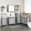 Vidaxl Ensemble De Mobilier De Salle De Bain 5 Pcs Gris Sonoma Et Noir