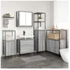 vidaXL Ensemble de mobilier de salle de bain avec étagère 5 pcs Gris
