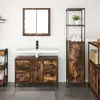 vidaXL Ensemble de mobilier de salle de bain 2 pcs Chêne fumé et noir