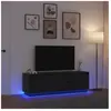 Vidaxl - Meuble tv avec lumières led chêne noir 160,5x41x50 cm