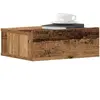vidaXL Table de chevet flottante vieux bois bois d'ingénierie