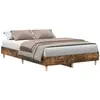 vidaXL Cadre de lit sans Matelas chêne fumé 140x190 cm Bois ingénierie