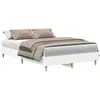 Cadre de lit sans matelas blanc 140x190 cm bois d'ingénierie Vidaxl