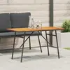 vidaXL Table à manger Noir, 110x55x62 cm, en bois d acacia massif