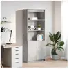 Vidaxl buffet haut gris béton 70x35x180 cm bois d'ingénierie