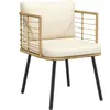 vidaXL Chaise de jardin avec coussins naturel résine tressée