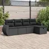 vidaXL Salon de jardin 5 pcs avec coussins noir résine tressée