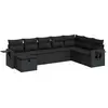 vidaXL Salon de jardin 8 pcs avec coussins noir résine tressée