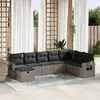 vidaXL Salon de jardin 8 pcs avec coussins gris résine tressée