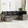 vidaXL Vidaxl Salon De Jardin 6 Pcs Avec Coussins Gris Résine Tressée