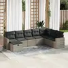 vidaXL Vidaxl Salon De Jardin 8 Pcs Avec Coussins Gris Résine Tressée