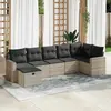 vidaXL Salon de jardin avec coussins 7 pcs gris clair résine tressée