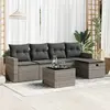 Salon de jardin vidaXL 6 pcs avec coussins gris résine tressée 3325376