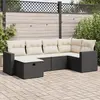 vidaXL Salon de jardin 6 pcs avec coussins noir résine tressée