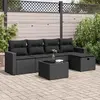 vidaXL Salon de jardin 6 pcs avec coussins noir résine tressée