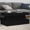vidaXL Table basse avec lumières LED chêne noir 90x50x40 cm