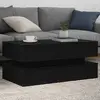 vidaXL Table basse avec lumières LED chêne noir 90x50x40 cm