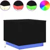 vidaXL Table basse avec lumières LED chêne noir 50x50x40 cm