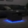 vidaXL Table basse avec lumières LED chêne noir 50x49x40 cm
