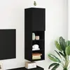 vidaXL Ensemble meuble TV Montage mural Chêne noir 30,5 x 30 x 102 cm