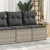 vidaXL Salon de jardin 4 pcs avec coussins gris clair polyrotin acacia