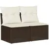 vidaXL Salon de jardin 4pcs avec coussins marron résine tressée acacia