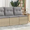 vidaXL Salon de jardin avec coussins 4 pcs beige résine tressée acacia