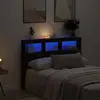 vidaXL Armoire tête de lit avec LED chêne noir 140x17x102 cm