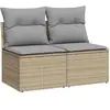 vidaXL Salon de jardin avec coussins 4 pcs beige résine tressée acacia