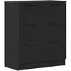 vidaXL Buffet En Chêne Noir Vidaxl 60x30x70 Cm En Bois D'ingénierie