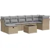 vidaXL Salon De Jardin Avec Coussins 8 Pcs Beige Résine Tressée