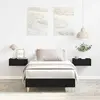 vidaXL Lit Vidaxl 75x190 Cm Noir Chêne En Bois D'ingénierie