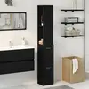 vidaXL Cabinet de salle de bain avec porte Chêne noir 25 x 25 x 170 cm