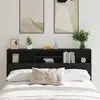 Vidaxl tête de lit cabinet noir chêne 180x19x103,5 cm