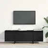 vidaXL Meuble Tv Vidaxl Noir Chêne 120x30x40,5 Cm En Bois De Génie