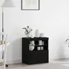 Vidaxl buffet  avec lumières led chêne noir 60x37x67 cm
