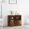 Vidaxl buffet led marron 81 x 37 x 66,5 cm bois d'ingénierie