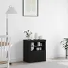 vidaXL Buffet Vidaxl Avec Lumières Led Noir Chêne 60,5x37x67 Cm