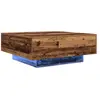 vidaXL Table Basse Vidaxl Avec Lumières Led En Bois Ancien 80x80x31 Cm
