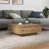 vidaXL Table Basse Vidaxl Avec Lumières Led Chêne Artisan 80x80x31 Cm