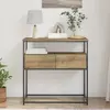 vidaXL Table console Chêne artisanal 75 x 40 x 75 cm Bois d'ingénierie